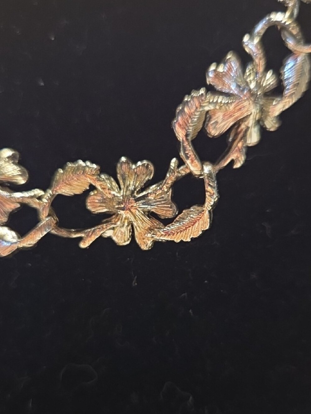 CORO Vintage 1950 Silver Floral Crystal-Link Necklace - Picture 3 of 4